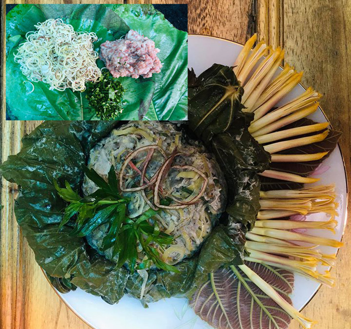 Hoa chuối hấp thịt lợn