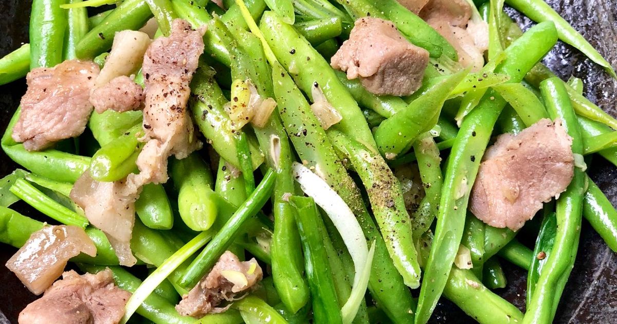 Cách xào đậu ve với thịt heo