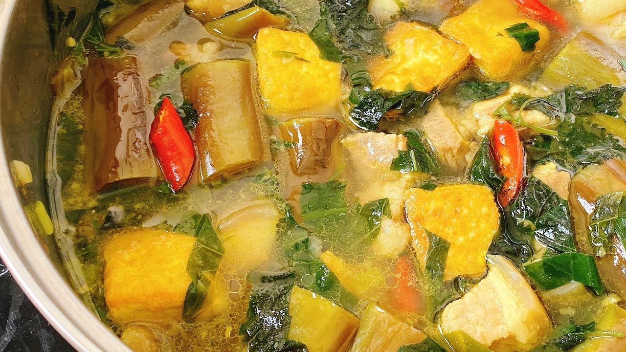 Canh cà om rau tía tô