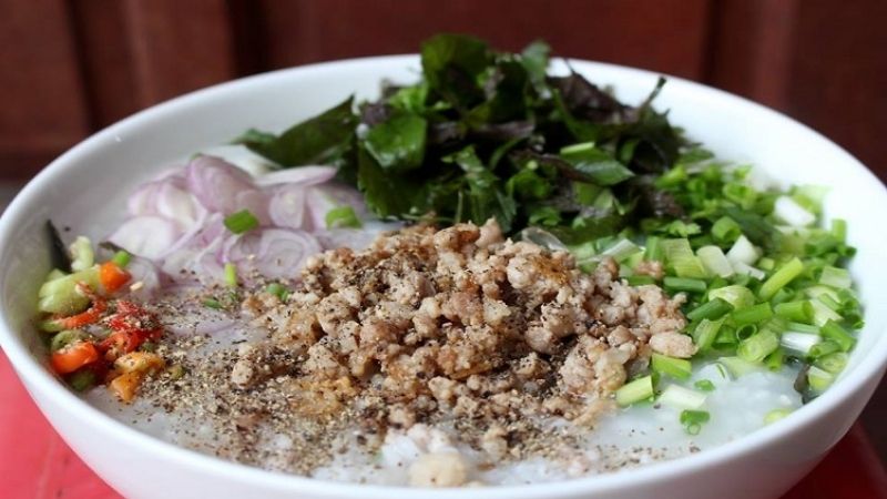 Cháo hành tía tô