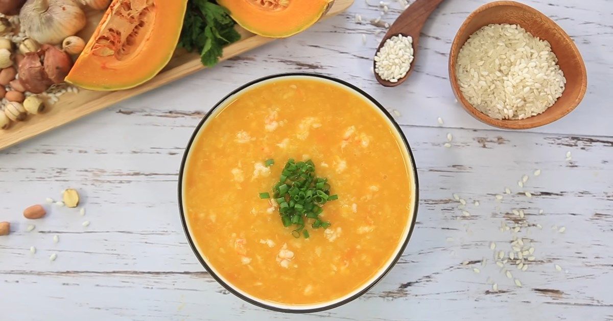 Cháo thịt heo bí đỏ