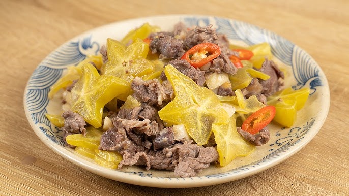 Hoàn thành và thưởng thức thịt trâu xào khế