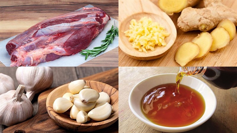Nguyên liệu cần chuẩn bị món bò rim