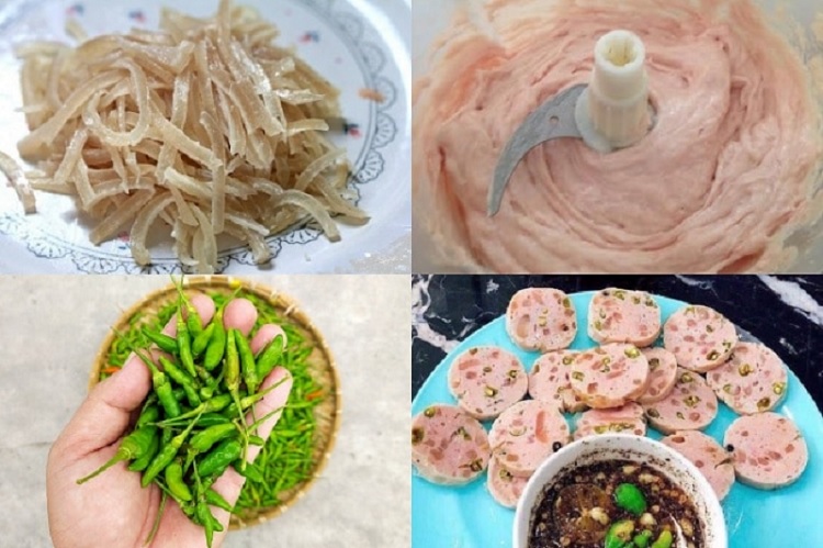 Nguyên liệu cần chuẩn bị làm chả da heo miền Tây