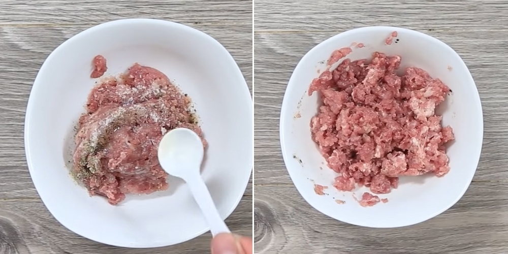 Nguyên liệu thịt băm rang cháy cạnh