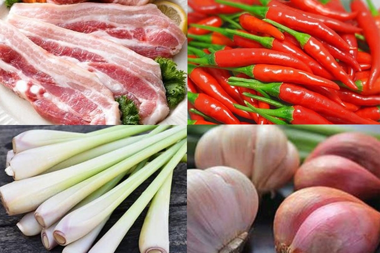 Nguyên liệu và cách làm thịt lợn rang sả ớt