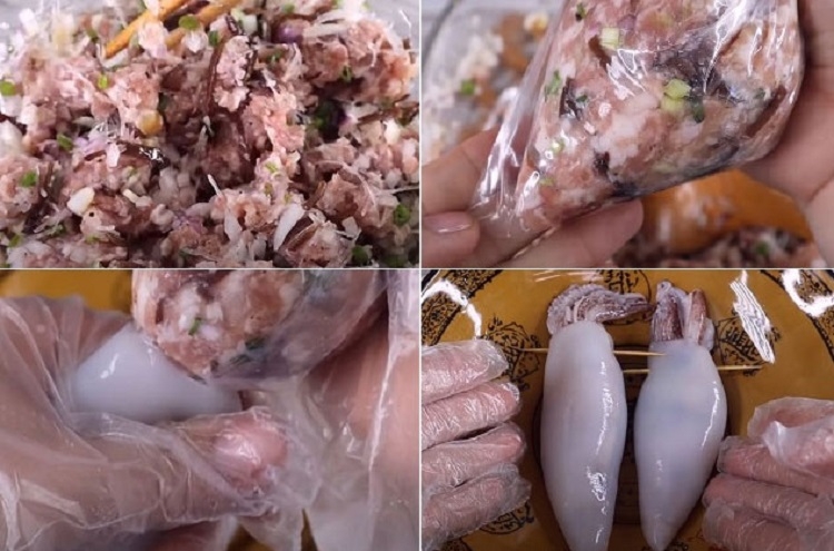 Nhồi nhân vào ống mực