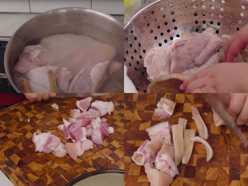 Sơ chế nguyên liệu để nấu thịt đông