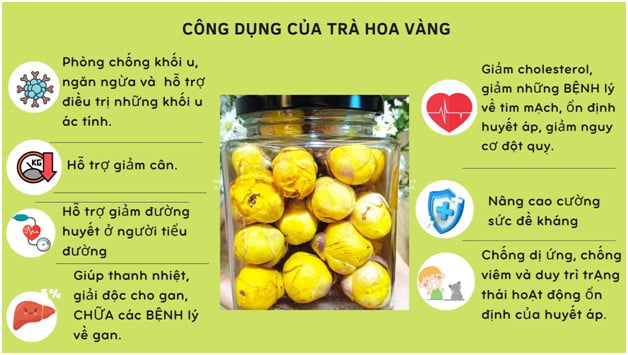 Trà hoa vàng có nhiều công dụng đối với sức khỏe