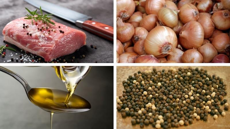 Các nguyên liệu cần chuẩn bị để làm ruốc thịt lợn