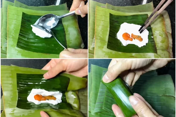 Cuộn và hấp bánh