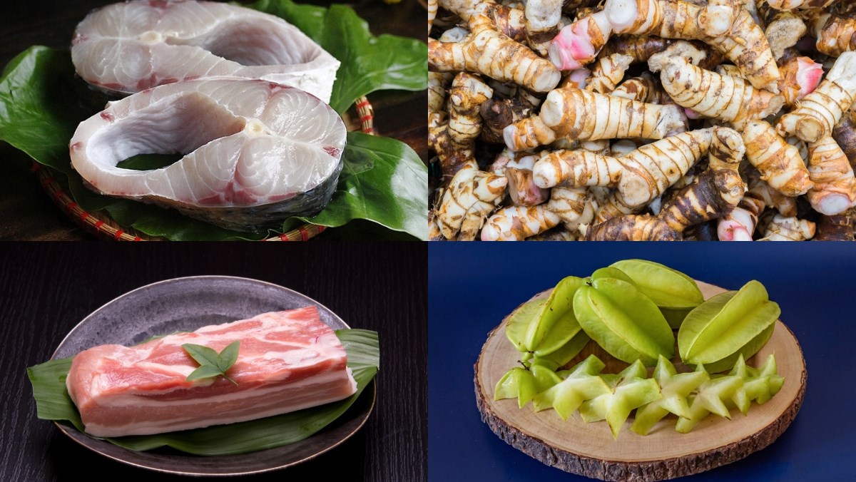 Nguyên liệu cần chuẩn bị cho món cá kho thịt ba chỉ riềng