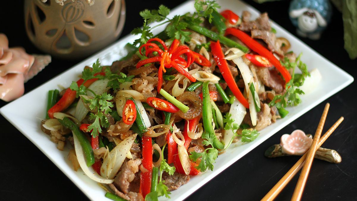 Nguyên liệu cần chuẩn bị để làm bê xào sả ớt