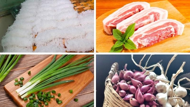 Nguyên liệu cần chuẩn bị món bánh hỏi heo quay thơm ngon