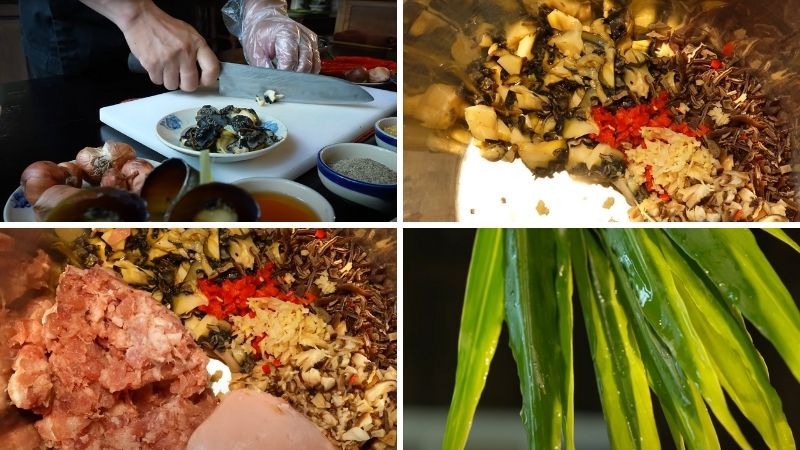 Nhồi và hấp ốc