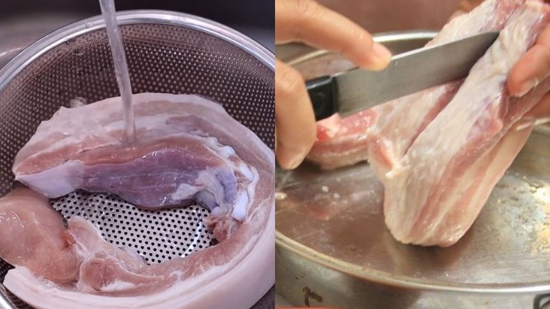 Sơ chế thịt ba rọi